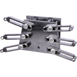 6 points d'ancrage réglables angulairement et en écartement 
Pour utilisation avec support universel 460.1565 
Construction robuste 


