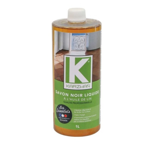 Savon noir liquide à l'huile de lin - flacon de 1L
