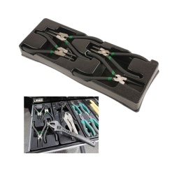 Jeu de pinces a circlip - 4 pcs
4 pinces a circlip essentielles
contenu: 2 pinces droites de 180 mm (intérieure - extérieure)
2 pinces courbées de 170 mm (intérieure - extérieure)
Poignées ergonomique
fourni dans un emballage plastique de rangement (418 x 150)