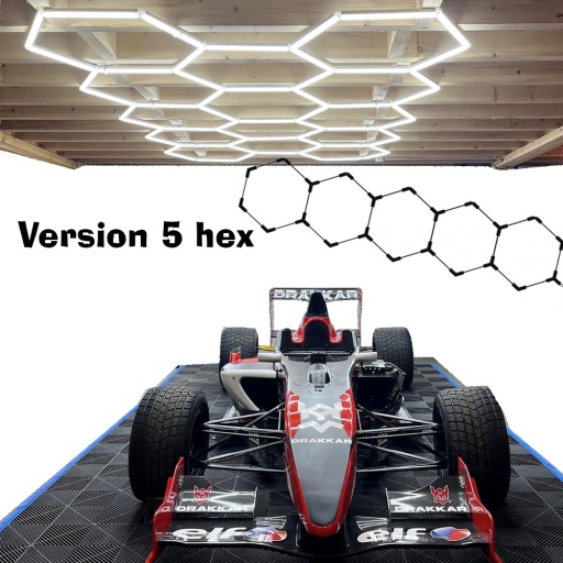 Ensemble eclairage atelier hexagonale 5 hexagones rectiligne 199W