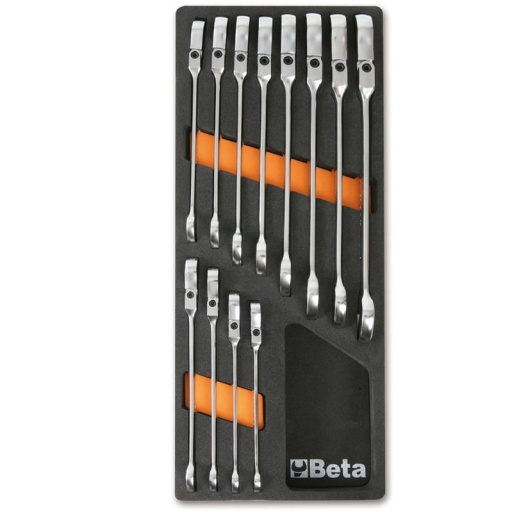 Module mousse clés à cliquet tête inclinable beta 12 pièces