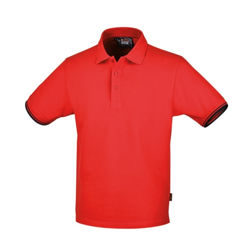 Polo 3 boutons, 100% coton, 200 g/m2, rouge