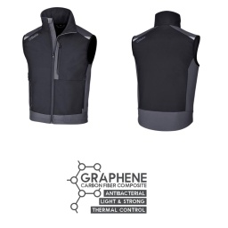 Gilet de travail softshell
- Tissu extérieur : 96 % polyester, 4 % élasthanne, 280 g/m2
- Tissu intérieur 100% polyester avec graphène
- Gris/noir
- Thermorégulateur, déperlant et respirant
PROPRIÉTÉS ANTIBACTÉRIENNES ET ANTI-ODEURS :
Ils empêchent la prolifération des bactéries responsables des mauvaises odeurs
LÉGÈRETÉ : le graphène étant un matériau extrêmement
légers et fins, ils sont doux et confortables
RÉGULATION THERMIQUE : ils s’adaptent dynamiquement
aux conditions climatiques,dissipant la chaleur les jours
chauds et la conservant les jours froids.
RESPIRABILITÉ : ils permettent une ventilation optimale
et la dispersion de l’humidité corporelle
RÉSISTANCE : ils sont extrêmement durables..
Nos vêtements, qui intègrent cette matiére révolutionnaire, se caractérisent par :