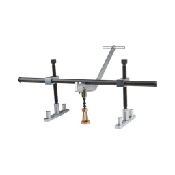 Jeu de supports de montage de soupape
- pour le montage et démontage des ressorts de soupapes
- evite la dépose de la culasse pour le remplacement des joints de queues de soupapes ou des ressorts de soupapes
- fixation des brides parallelement ou transversalement sur la culasse
utilisation : toutes les culasses des moteurs de 1 a 12. 2 à 4 soupapes pour lesquelles les soupapes sont positionnees en ligne ou en v.
composition :
pied
barre
joint torique 17 x 4
levier de pression
tige filetée mm x 50
fourche avec broches à ressort
mm x 32
ecrou
ecrou m8
 pièces de pression de soupape pour
support de montage