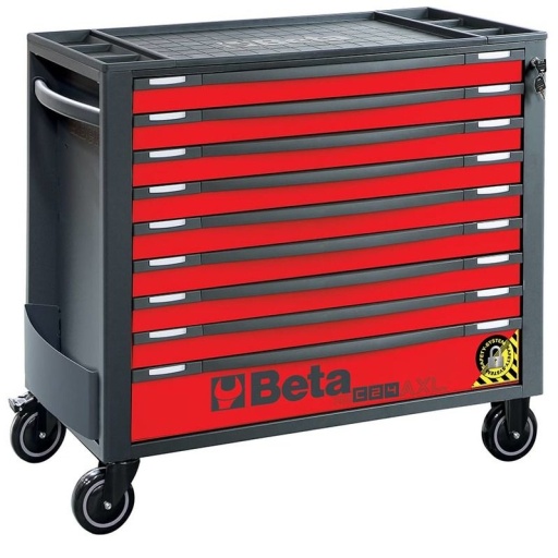 Servante mobile avec 9 tiroirs Extra large RSC24XL/9 Rouge - Anti-Basculement