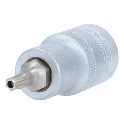 Torx perc&eacute;
Carr&eacute; d'entra&icirc;nement int&eacute;rieur selon DIN 3120 / ISO 1174 avec encoche pour verrouillage par bille
avec embout tournevis nickel&eacute; serti
Pour une utilisation manuelle
Finition satin&eacute;e
Chrome Vanadium
