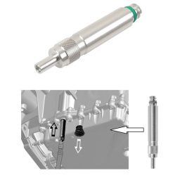 Adaptateur ATF pour boîtes de vitesses DCT VAG
Pour utilisation sur les véhicules VAG équipés de boîtes de vitesses à 7 rapports à embrayage double
Conçu pour être utilisé avec la pompe à ATF Laser - N° de réf. 4792
Pour des adaptateurs ATF supplémentaires, voir N° de réf. 5090, 4988, 4987, 4986 et 5687
Équivalent de l'outil OEM VAS6617/12. Pour une utilisation correcte, se
référer aux instructions données par le constructeur VAG
Dépose de bouchon de vidange - N° de réf. 6242. Bouchons de vidange de rechange en plastique - Connect 31771
