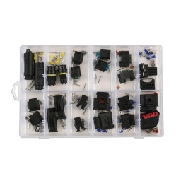  Un assortiment populaire de connecteurs électriques pour BMW et Mercedes 
Contenu: Connecteur électrique 2 pôles pour sonde lambda, 4 pôles pour pour connecteur TPMS, 3 pôles pour température  
Connecteur électrique à 6 pôles pour feu arriere, 3 pôles pour le capteur de positionnement de l'arbre à cames, connecteur à 4 pôles Connecteur électrique à 3 pôles pour connecteur de caméra, 4 pôles pour connecteur allumage injection, 5 pôles pour capteur de débit d'air 
Tous les connecteurs sont fournis complets avec leurs cosses et joints d'étanchéité et sont disponibles pour le réassort sous blister 