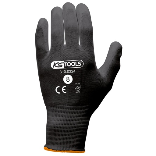 Gants microfibres noirs, T.8, 12 paires