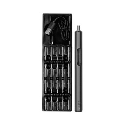 Tournevis de précision à batterie rechargeable via USB
- Boîtier ultra-léger en aluminium
- Sélection de 20 embouts 4 mm
- Batterie lithium-ion 3,7 V 260 mAh
- PH00 - PH0 - PH1 - PH2
- 1,5 - 2 - 2,5 - 3 - 3,5 mm
- 1 - 1,3 - 1,5 - 2 - 2,5 - 3 mm
- T3 - T4 - T5 - T6 - T7
