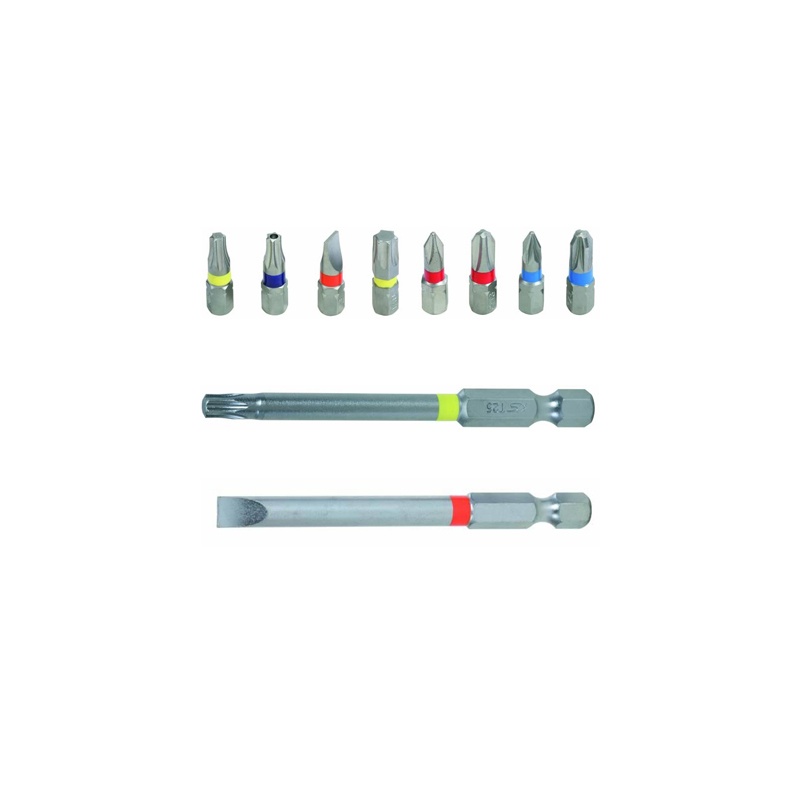 KS Tools - 5 Embouts Vissage TORSIONpower® Code Couleur | L. 25 Mm, 1/4'', 6 Pans 3 Mm, Pour Visseuse, Atelier