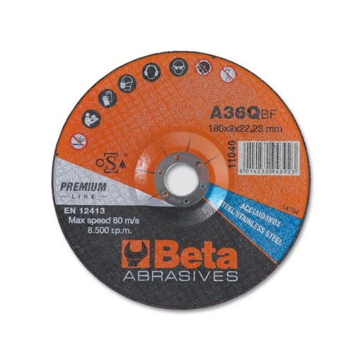 Disques à tronçonner épaisseur fine, à moyeu déporté pour l'acier et l'inox Haute performance 11040 230X2,0 (10)