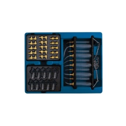 Kit de test de retour de Fuel sur injecteur Test allant jusqu'à 10 cylindres 40 adaptateurs pour injecteur rampe commune Diesel Bosch I Siemens I Denso I Delphi 10 tubes gradués pour la mesure - Le but est d'observer que chaque injecteur dispose du même retour de fuel. Une différence supérieure à 10% entre les cylindres confirmerait un injecteur défectueux.  Outil essentiel faisant partie du test global de pression Diesel sur un moteur 