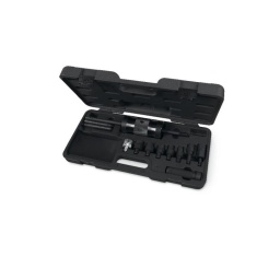 Kit de face de marteau pour retirer les injecteurs
Contenu du kit :
1 face de marteau de 4 kg avec tige de 400 mm
1 adaptateur articulé, mâle M10x1.5, femelle M22x1.5 mm
1 adaptateur, mâle M22x1.5, femelle M13x1.4 mm
1 adaptateur, mâle M14x1.5, femelle M27X1 mm
1 adaptateur, mâle M14x1.5, mâle M25x1 mm
1 adaptateur, mâle M14x1.5, mâle M27x1 mm
1 adaptateur, mâle M14x1.5, femelle M14x1.5 mm
1 adaptateur, mâle M14x1.5, mâle M20x1 mm
1 adaptateur, mâle M14x1.5, mâle M17x1 mm