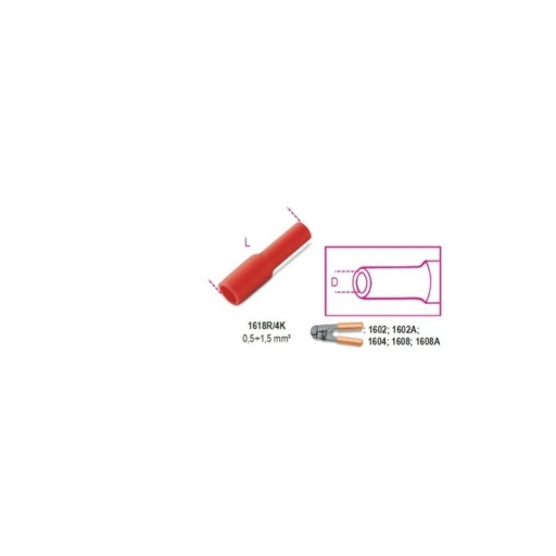 Cosse pré-isolée à fiche femelle diamètre 4, pour câble 0,25-1,5mm²
