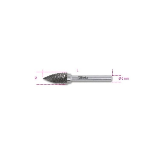 Fraise carbure tête bout arrondi pointu 8mm