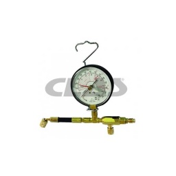 Ce manomètre permet d'isoléer l'azote hydrogène injecte dans le système de climatisation a entretenir. en effet. pour contrôler l'étanchéité d'un circuit de climatisation a l'azote. il faut injecter une quantite precise d'azote (voir procedure constructeur).
grace a sa vanne 1/4 de tour. il est possible de l'isoléer completement du véhicule et ainsi de mesurer la quantite de gaz injecte.
il suffit ensuite de placer l'aiguille temoin du manomètre sur la quantite d'azote reellement injectee et de contrôler ainsi l'eventuelle chute de pression.