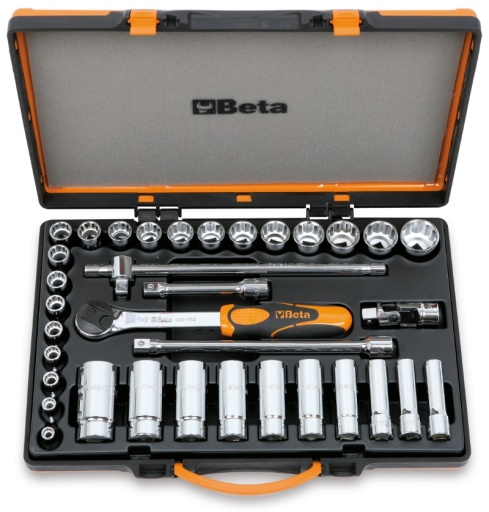 Coffret 30 douilles 12 pans et 5 accessoires 1/2 courte et longue