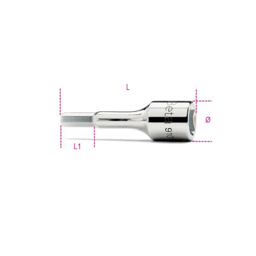 Douille monobloc 3/8 tournevis long allen pour vis 6 pans creux 7mm beta série 910me