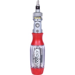 Cliquet robuste 24 dents
Inclinaison jusqu'&agrave; 180&deg; en 5 positions
Pour embouts DIN 3126 / C 6,3
Aimant&eacute;
Chargeur 13 embouts int&eacute;gr&eacute;
Manche de forme ergonomique
