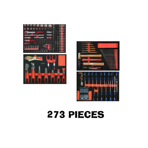 Composition outillage pour servante d'atelier 273 pièces ks tools 