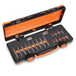 Coffret métallique avec plateau en mousse compacte comprenant 18 embouts pour visseuses pour vis RIBE avec entraînement hexagonal 10 mm et 2 accessoires
Embout pour visseuses pour vís RIBE 5-6-7-8-9-10-11-12-13 mm
867RIBE/L Embout pour visseuses pour vis RIBE 5-6-7-8-9-10-11-12-13 mm
867/1	douille porte-embouts pour 867
867/2	douille porte-embouts pour 867