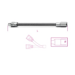 Rallonge flexible carres mâle et femelle 1/4"
- long: 150mm - qualité premium beta depuis 1939