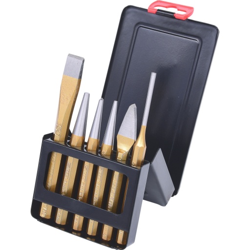 Jeu d'outils combin&eacute;s 6 pcs dans son coffret de rangement m&eacute;talique 