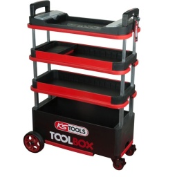 Chariot escamotable TOOLBOX
- Construction robuste en acier épaisseur 1mm
- Dimensions pliées 720x625x330mm (déplié 1060mm de haut)
- Capacité 80kg
- Fermeture à clé
- Multiples dispositifs de rangement boites, et séparateurs réglables