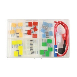 Assortiment de fusible Mini - 33pcs
Contient des fusibles de 5amp, 10amp, 15amp, 20amp, 25amp, 30amp - 5pcs de chaque
Contient un attrape fusible
Contient 2 portes fusibles pour ajouter un circuit