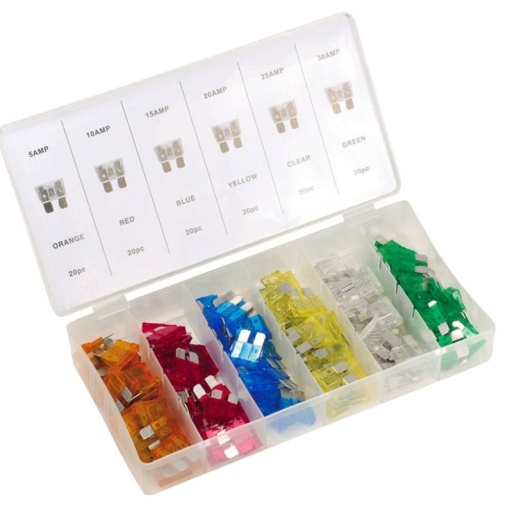Coffret 120 fusibles 5-30A pour véhicules automobiles