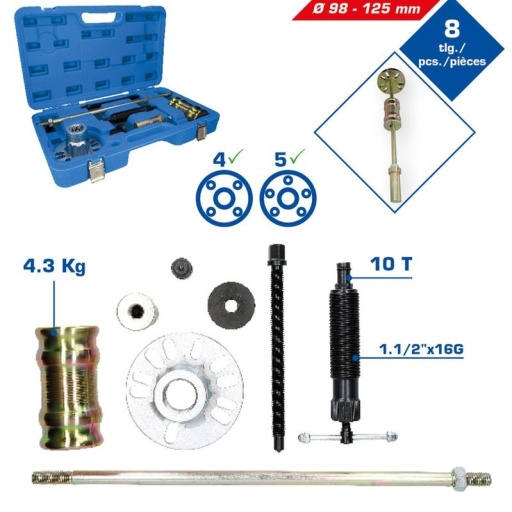 Coffret d’extracteur de moyeux hydraulique | 8 pièces