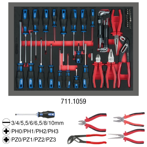 Module de tournevis et de pince 59 pcs modules syst&egrave;me 1/1