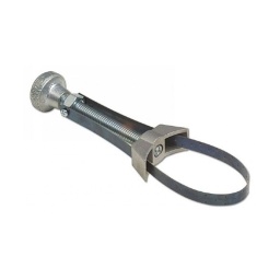 Clé filtre à huile - sangle métallique Cette sangle métallique permet d'extraire tout composant d'un diamètre allant de 100mm à 155mm La sangle métallique est disponible sous la ref 0218 Convient parfaitement pour les filtres à huile plus anciens.  Ajustement aisé au niveau de la poignée 