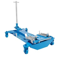 Pour la pose et la dépose des boîtes de vitesses et des différentiels. 
Plateforme orientable par bras à vis. 
Structure compacte en acier soudé. 
Commande de descente type "homme mort". 
Soupape de sécurité anti-surcharge. 
4 roues pivotantes pour un positionnement très précis