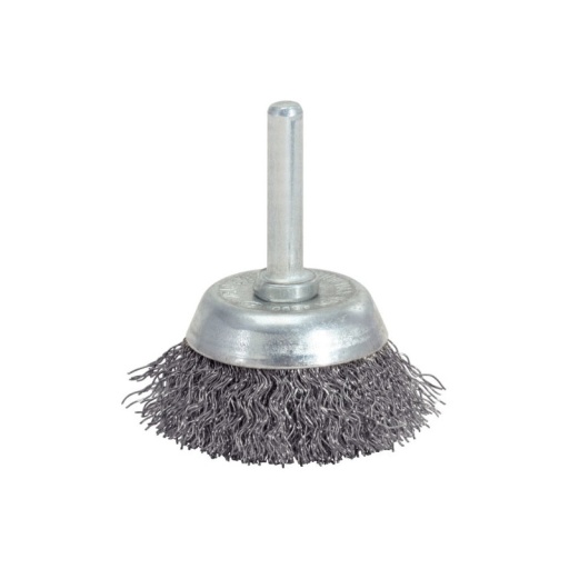 75mm stainless steel cup brush on 6mm shaft