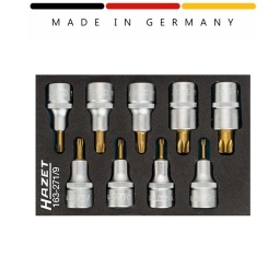 Mini module 9 douilles 1/2  TORX-TIN
- 172x114mm
Douilles 1/2 : T20-T25-T27-T30-T40-T45-T50-T55-T60