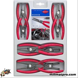 Pointes imperdables en acier &agrave; ressort comprim&eacute;, ins&eacute;r&eacute;es et embouties dans les becs, sans stries, manches gain&eacute;s de mati&egrave;re plastique anti-glissante.
Composition:8 pinces
4 pinces pour circlips int&eacute;rieurs: ref 13750-13751-13752-13753 (diam&egrave;tre 12-25/19-60)
4 pinces pour circlips ext&eacute;rieurs: ref 13754-13784-13785-13786 (diam&egrave;tre 10-25/19-60)