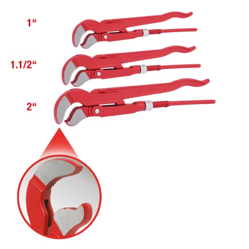 Jeu de clés serre-tubes suédoises 3 pc