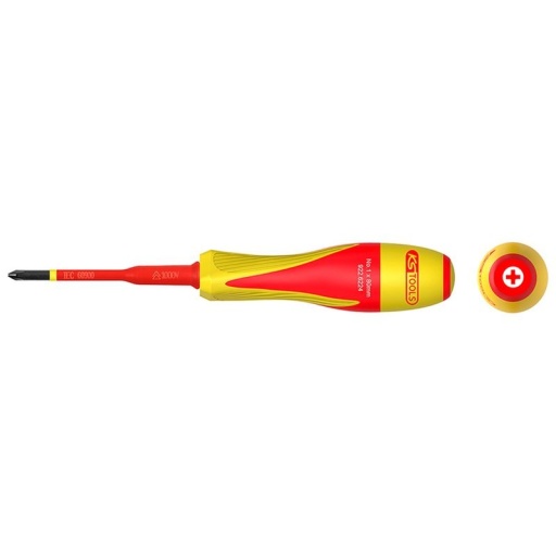 Tournevis PHILLIPS® bi-matière isolée 1000V. PH1 pour borniers électriques