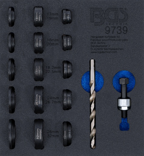 Module de servante d'atelier 1/6 : Jeu de matrices de poin&ccedil;onnage | pour capteur de stationnement | &Oslash; 17 - 32 mm