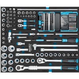 Composition :
810SPC-6.3	Porte-embouts (bits) Hexagone creux 6,3 (1/4 pouce) ∙ 210 mm	
850-E5	850-E5	Douille ∙ TORX® Carré creux 6,3 mm (1/4 pouce) ∙ Profil TORX® extérieur ∙ E5	
863HPS	863HPS	Cliquet réversible à denture fine HiPer ∙ verrouillage de sécurité Carré massif 6,3 mm (1/4 pouce)	
863HPB	863HPB	Cliquet réversible à denture fine HiPer pour embouts-tournevis (bits) Hexagone creux 6,3 (1/4 pouce)	
916HPLG	916HPLG	Cliquet réversible à denture fine HiPer · télescopique Carré massif 12,5 mm (1/2 pouce) ∙ 614 mm	
Douille serie 850 6 pans Carré creux 6,3 mm (1/4 pouce) Profil Traction à 6 pans extérieurs ∙ 3-4-5-6-7-8-9-10-11-12-13-14mm	
Douille serie 850lg 6 pans Carré creux 6,3 mm (1/4 pouce) ∙ Profil Traction à 6 pans extérieurs ∙ 4-5-6-7-8-9-10-11-12-13mm	
Douille serie 850-E TORX® Carré creux 6,3 mm (1/4 pouce) ∙ Profil TORX® extérieur ∙ E4-E6-E8-E10	
858-1 Pièce d’augmentation Carré creux 6,3 mm (1/4 pouce) ∙ Carré massif 10 mm (3/8 pouce)	
865 Poignée coulissante Carré massif 6,3 mm (1/4 pouce)	
866U Porte-douille à manche Carré massif 6,3 mm (1/4 pouce)	
867-2 Rallonge Carré creux 6,3 mm (1/4 pouce) ∙ Carré massif 6,3 mm (1/4 pouce)	
868	868	Rallonge Carré creux 6,3 mm (1/4 pouce) ∙ Carré massif 6,3 mm (1/4 pouce)	
868-16	868-16	Rallonge Carré creux 6,3 mm (1/4 pouce) ∙ Carré massif 6,3 mm (1/4 pouce)	
869	869	Cardan universel Carré creux 6,3 mm (1/4 pouce) ∙ Carré massif 6,3 mm (1/4 pouce)	
870	870	Rallonge ∙ flexible Carré creux 6,3 mm (1/4 pouce) ∙ Carré massif 6,3 mm (1/4 pouce)	
871-1	871-1	Rallonge ∙ pivotante Carré creux 6,3 mm (1/4 pouce) ∙ Carré massif 6,3 mm (1/4 pouce)	
871-4	871-4	Rallonge ∙ pivotante Carré creux 6,3 mm (1/4 pouce) ∙ Carré massif 6,3 mm (1/4 pouce)	
Douille série 900 6 pans Carré creux 12,5 mm (1/2 pouce) Profil Traction à 6 pans extérieurs 8-9-10-11-12-13-14-15-16-17-18-19-20-21-22-23-24-26-27-28-30-32mm	
Douille série 900-E	Douille ∙ TORX® Carré creux 12,5 mm (1/2 pouce) Profil TORX® extérieur E10-E11-E12-E14-E16-E18-E20-E24	
916HPS	Cliquet réversible à denture fine HiPer ∙ verrouillage de sécurité Carré massif 12,5 mm (1/2 pouce)	
915	Poignée coulissante Carré massif 12,5 mm (1/2 pouce)	
2200SC-1 Jeu d'embouts-tournevis (bits) dans coffret SmartCase Hexagone massif 6,3 (1/4 pouce) ∙ Profil à fente, Profil Phillips PH, Profil Pozidriv PZ, Profil à 6 pans intérieurs, …	
917-3	Rallonge Carré creux 12,5 mm (1/2 pouce) ∙ Carré massif 12,5 mm (1/2 pouce)	
919-1	Rallonge ∙ pivotante Carré creux 12,5 mm (1/2 pouce) ∙ Carré massif 12,5 mm (1/2 pouce)	
919-5	Rallonge ∙ pivotante Carré creux 12,5 mm (1/2 pouce) ∙ Carré massif 12,5 mm (1/2 pouce)	
919-10	Rallonge ∙ pivotante Carré creux 12,5 mm (1/2 pouce) ∙ Carré massif 12,5 mm (1/2 pouce)	
920	920	Cardan universel Carré creux 12,5 mm (1/2 pouce) ∙ Carré massif 12,5 mm (1/2 pouce)	
2250-1	2250-1	Adaptateur Carré creux 6,3 mm (1/4 pouce) ∙ Hexagone creux 6,3 (1/4 pouce)
Module 522x435mm