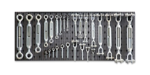Composition de 259 accessoires pour câbles, avec crochets sans panneau