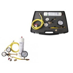 L'outillage contenu dans la mallette sert à pressuriser les installations de réfrigération et de climatisation afin de simuler,
à l'intérieur de ces installations, la pression à laquelle ce système decra ensuite fonctionner.
Compatible gaz R134 et 1234 YF

Composition:
-Malette
-Bloc mano détenteur avec vanne de sécurité allant jusqu'à 50 bar.
-Manomètre d'isolation
-Adaptateur pour bouteille 1kg
-SA1090: bouteille azote hydrogéné (N2-H2) 1kg
-Tuyauterie de 160cm
-SA4028: raccord haute pression
-SA4052: raccord haute pression spécifique gaz R1234YF 
