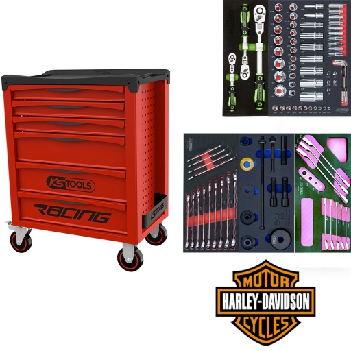 Servante atelier 6 tiroirs pour entretien Harley davidson