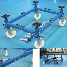 Chariot pour caisse et principaux ensembles d'un véhicule. 
Équipé de supports porteurs réglables indépendamment qui peuvent être positionnés pour transporter différents types de charge. 
Le Laser 8893 est idéal pour supporter les châssis de véhicules, les caisses nues, les ensembles de sous-châssis et même les batteries de véhicules électriques hors du véhicule, et les déplacer sur ses robustes roues freinées.

Facile à assembler, à ajuster et à ranger. Équipé de 4 roues robustes de 200 mm de diamètre.
Équipé de 3 jeux de supports différents en fonction de la charge à transporter.
Le cadre est réglable en laargeur de 680 à 1280 mm et de 1150 à 1750 mm en longueur. Réglage de la hauteur de 400 à 520 mm.
Hauteur idéale pour permettre aux principaux composants et ensembles d'un véhicule d'être descendus directement de dessous le véhicule à l'aide d'une rampe d'accès. CMU : 900 kg.
Fourni en pièces détachées. Auto-assemblage requis. Conforme CE.