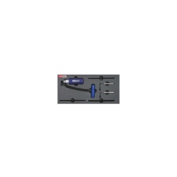 Module poignée de découpe pare brise 

- système changement rapide de lame
- poignée 130mm - câble recouvert d'une gaine pvc pour eviter les rayures sur la peinture
- 3 lames 25mm - 3 lames 38mm - 3 couteaux grattoir 19x140mm 