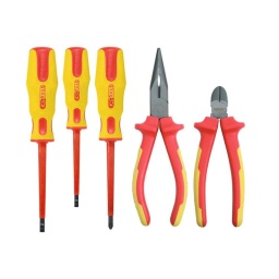 Jeu de pinces et tournevis isolées ergotorque - 5 pcs