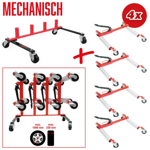 Performance Support de rangement avec quatre chariots de manutention mécaniques 5 pcs
