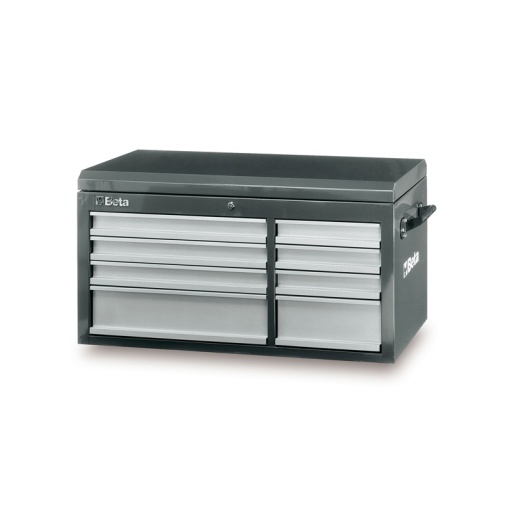 Coffre de rangement outil 8 tiroirs + soute pour servante d'atelier beta grise